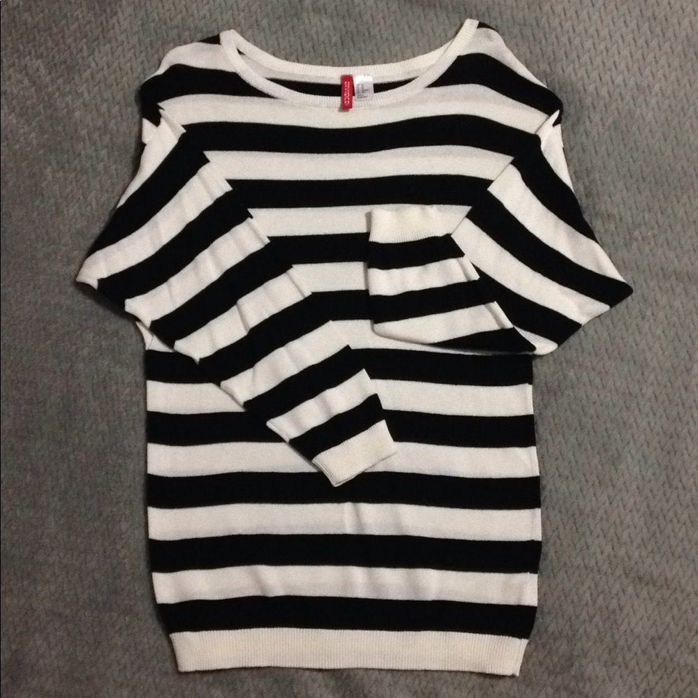 Divided Striped Oversized Sweater